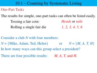 10.1 – Counting by Systematic Listing