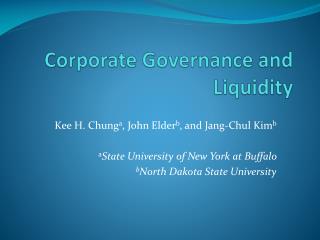 Corporate Governance and Liquidity
