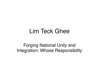 Lim Teck Ghee