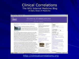 Clinical Correlations The NYU Internal Medicine Blog A Daily Dose of Medicine