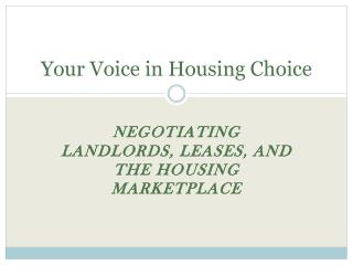 Your Voice in Housing Choice