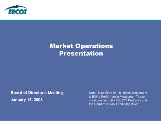 Market Operations Presentation