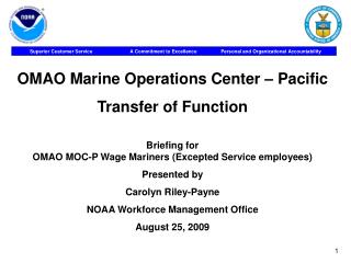 OMAO Marine Operations Center – Pacific Transfer of Function