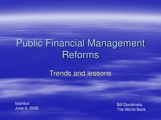 Public Financial Management Reforms
