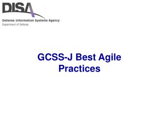 GCSS-J Best Agile Practices