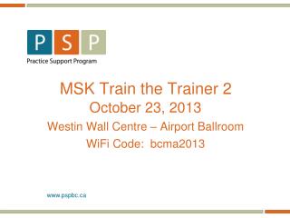 MSK Train the Trainer 2