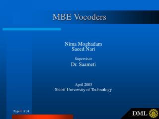 MBE Vocoders