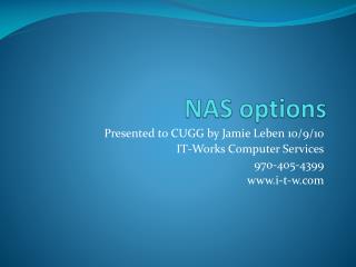 NAS options