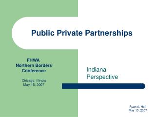 Public Private Partnerships