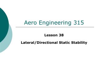 Aero Engineering 315