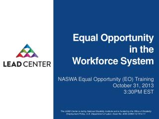 Equal Opportunity in the Workforce System