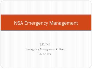 NSA Emergency Management