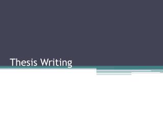 Thesis Writing