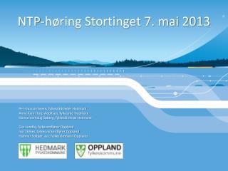 NTP-høring Stortinget 7. mai 2013