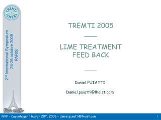 TREMTI 2005 ___ LIME TREATMENT FEED BACK ______