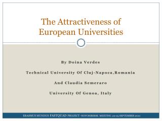 The Attractiveness of European Universities