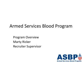 Armed Services Blood Program