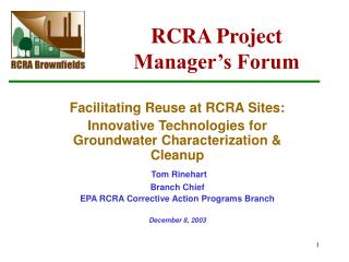 RCRA Project Manager’s Forum