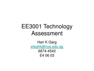 EE3001 Technology Assessment