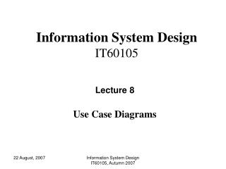 Information System Design IT60105
