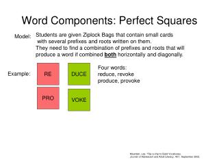 Word Components: Perfect Squares