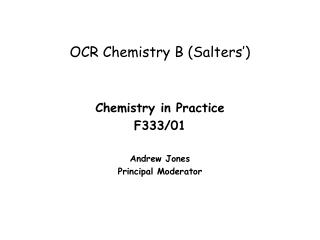 OCR Chemistry B (Salters’)