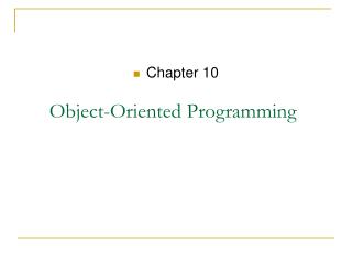 Object-Oriented Programming