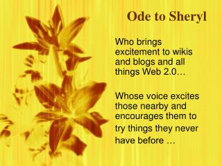 Ode to Sheryl