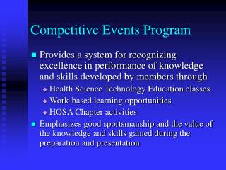 Competitive Events Program