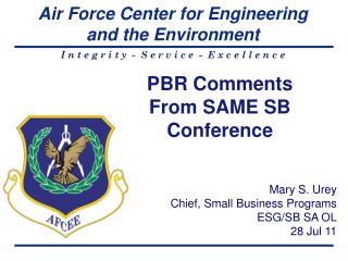 PBR Comments From SAME SB Conference
