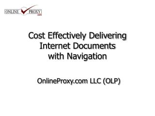 Cost Effectively Delivering Internet Documents with Navigation