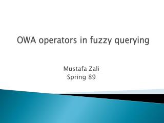 OWA operators in fuzzy querying