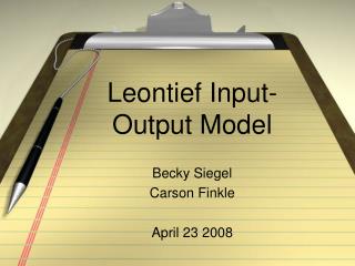 Leontief Input-Output Model