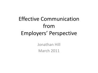 Effective Communication from Employers’ Perspective