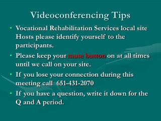 Videoconferencing Tips