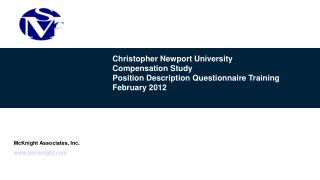 Christopher Newport University Compensation Study