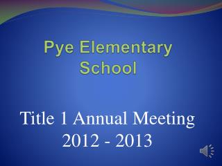 Pye Elementary School