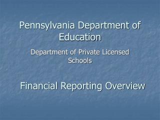 Pennsylvania Department of Education