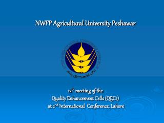 NWFP Agricultural University Peshawar 12 th meeting of the Quality Enhancement Cells (QECs)
