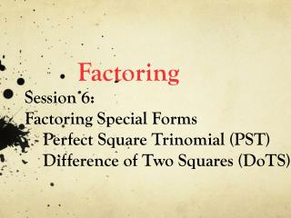 Factoring