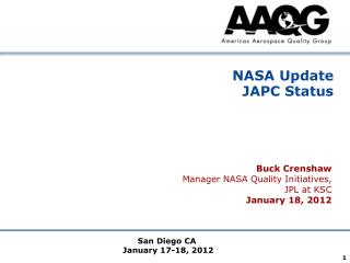 NASA Update JAPC Status