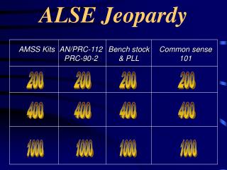 ALSE Jeopardy