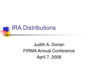 IRA Distributions