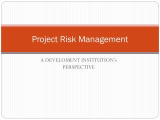 Project Risk Management