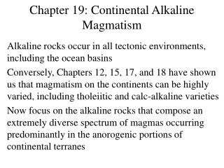 Chapter 19: Continental Alkaline Magmatism