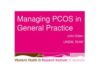 Managing PCOS in General Practice