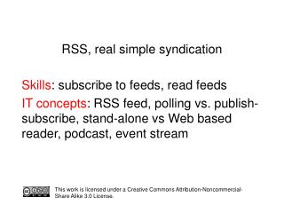 RSS, real simple syndication