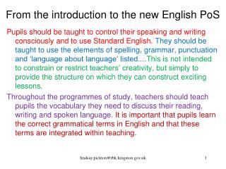 From the introduction to the new English PoS