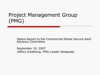 Project Management Group (PMG)