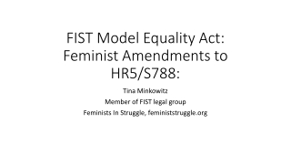 FIST Model Equality Act: Feminist Amendments to HR5/S788: